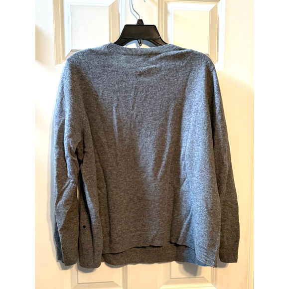 Halogen Cashmere Size 2X Rhinestone Beaded Sequin Stone Gray Sweater Hearts Eye - Picture 6 of 10